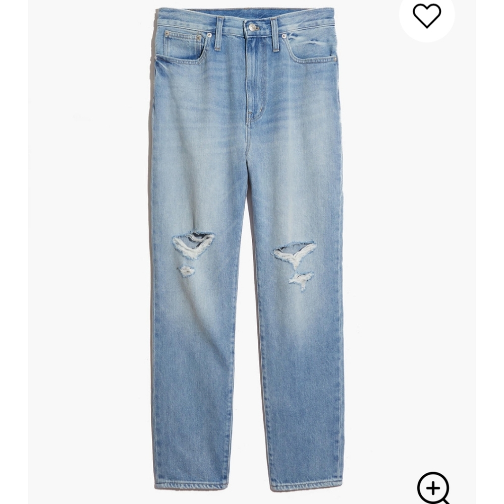 Madewell Light Wash Distressed Boyfriend Jeans